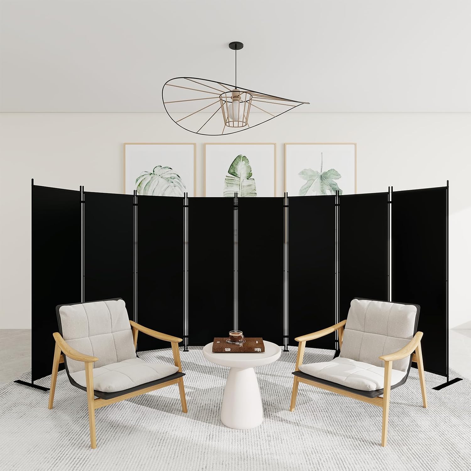 Partition Screen Divider - 8패널 접이식 룸 디바이더 6피트 높이