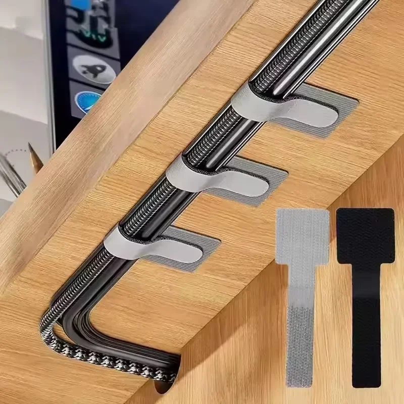Desk Organizer - 재사용 가능한 케이블 타이, 전선 정리용,