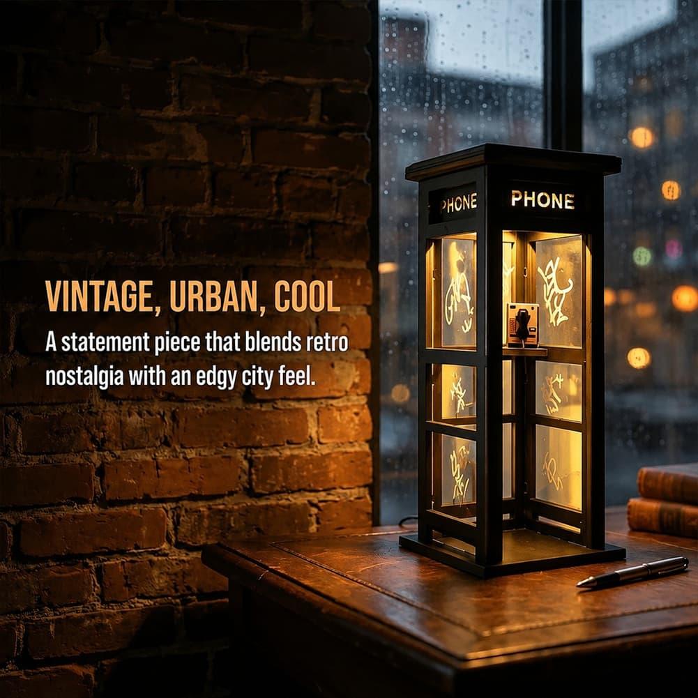 Office Furniture Brands - 레트로 빈티지 전화 부스 무드등 인더스트리얼