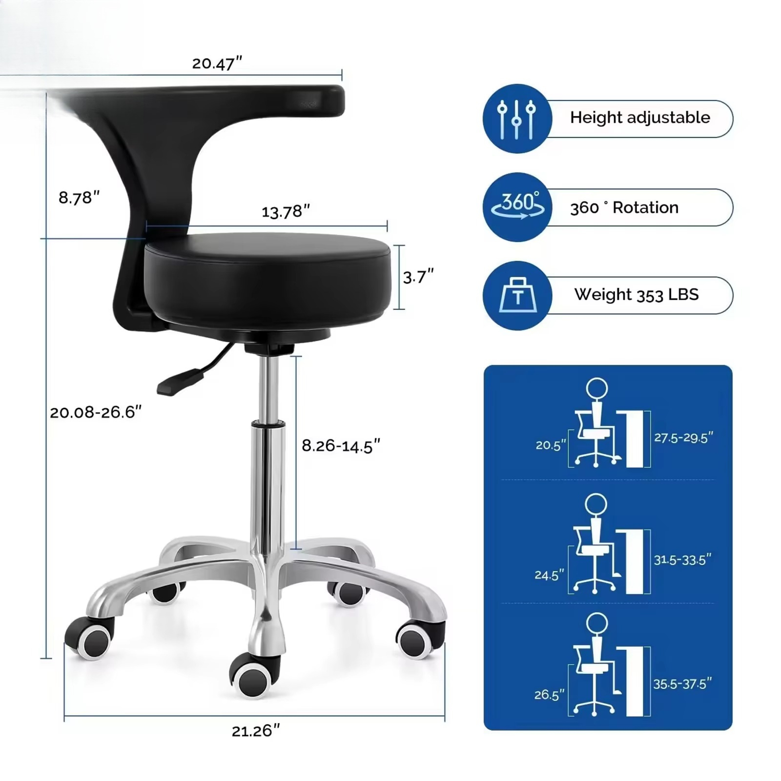 북유럽 미니멀리스트 상업용 의료 리프트 의자 조절 가능 - Office Stool 리뷰 및 가격