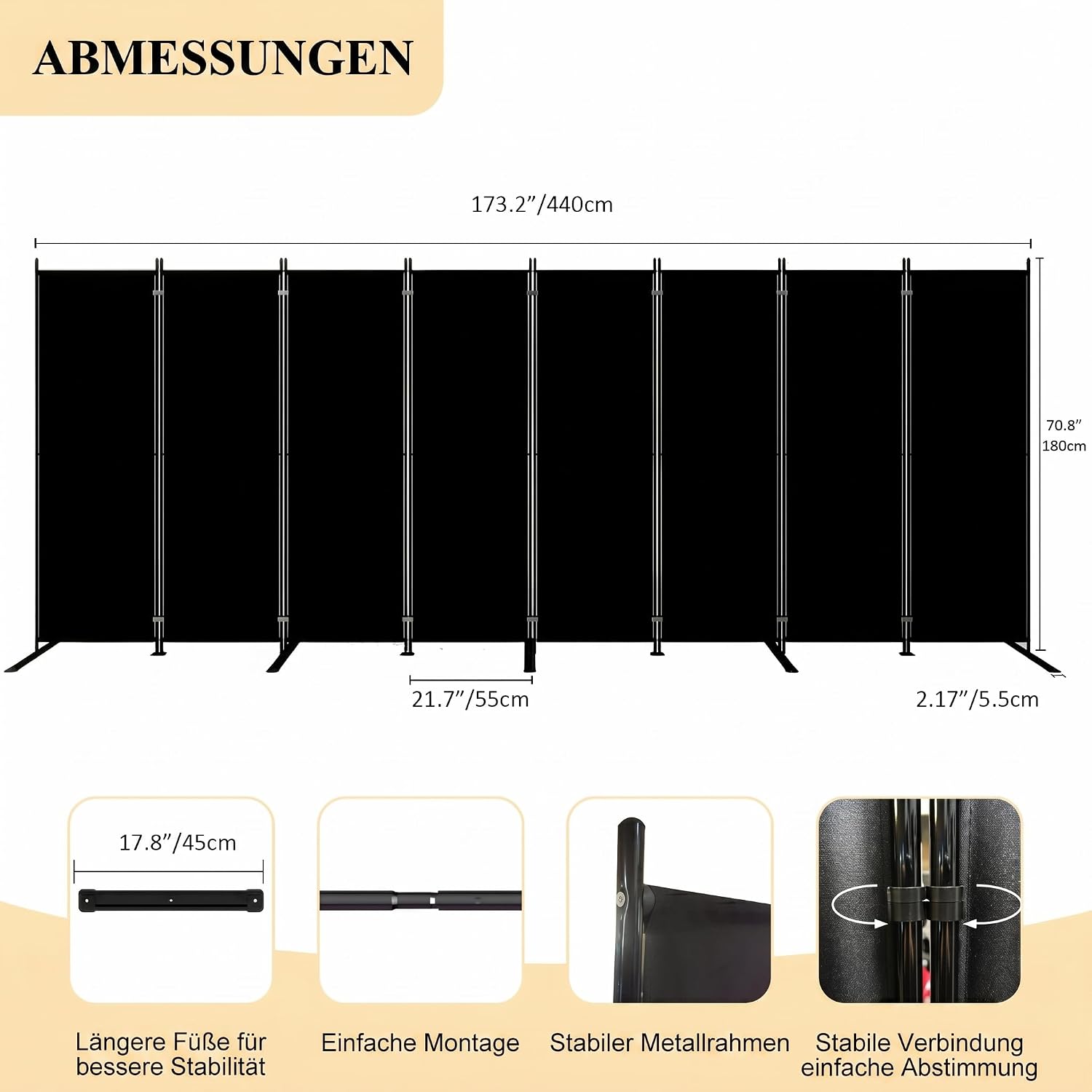 8패널 접이식 룸 디바이더 6피트 높이 휴대용 프라이버 - Partition Screen Divider 리뷰 및 가격