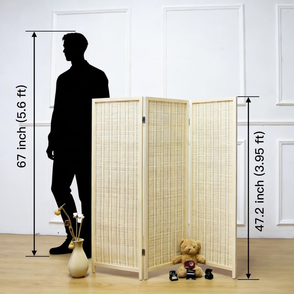 3단 짧은 룸 디바이더 스크린, 베이지색 독립형 파티션 - Partition Screen Divider 리뷰 및 가격