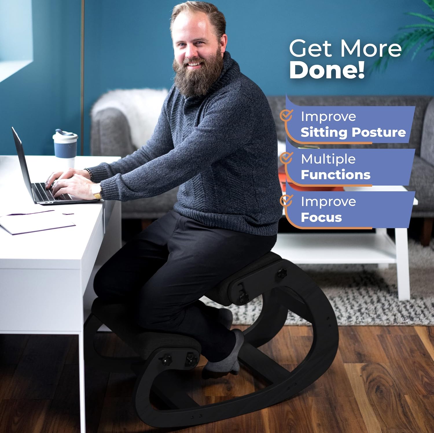 인체공학적 원목 무릎꿇이 의자, 조절 가능한 사무실 스 - Office Chair 리뷰 및 가격